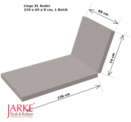 Liege XL Keder 210 x 69 x 8 cm