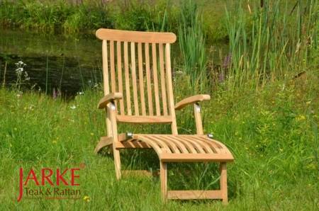 Premium Teak Deckchair "Elbe" mit abnehmbaren Fußteil